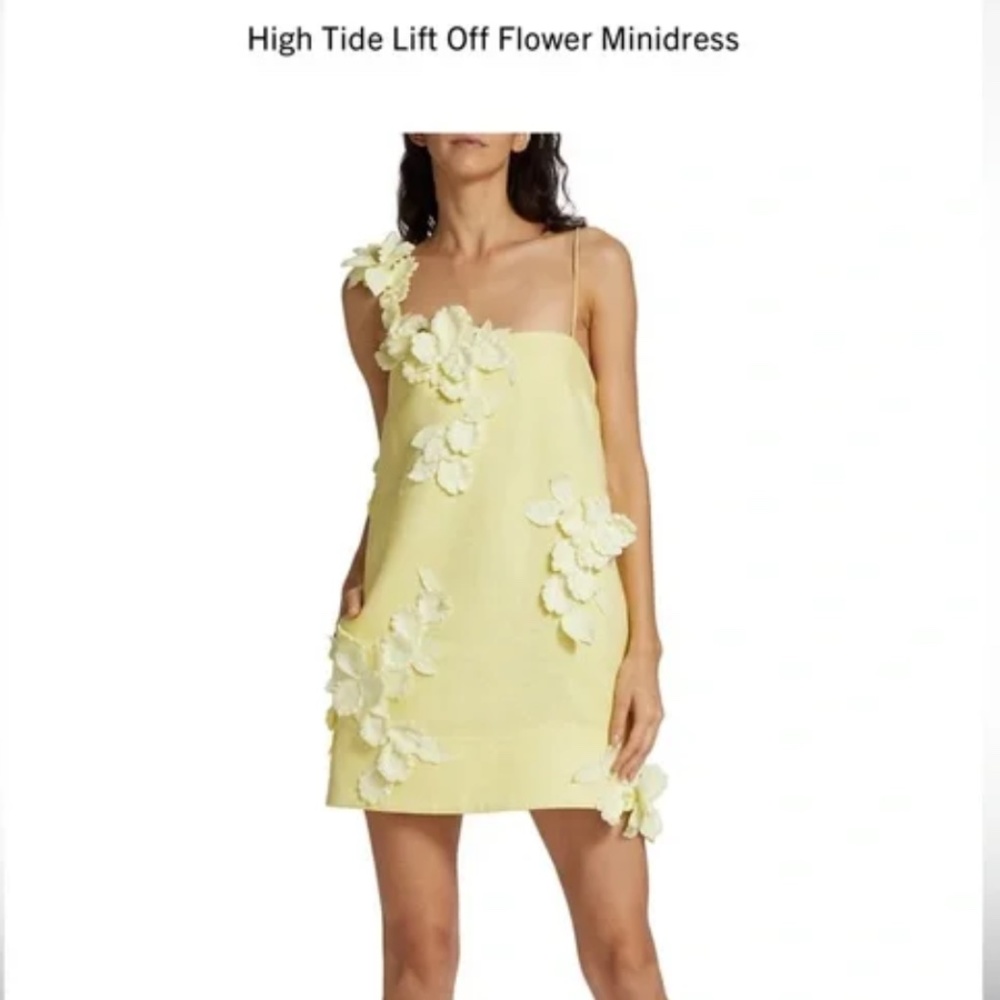 Brand New!! Zimmerman High Tide Lift Off Flower Mini Dress, Lemon, Size AU0
